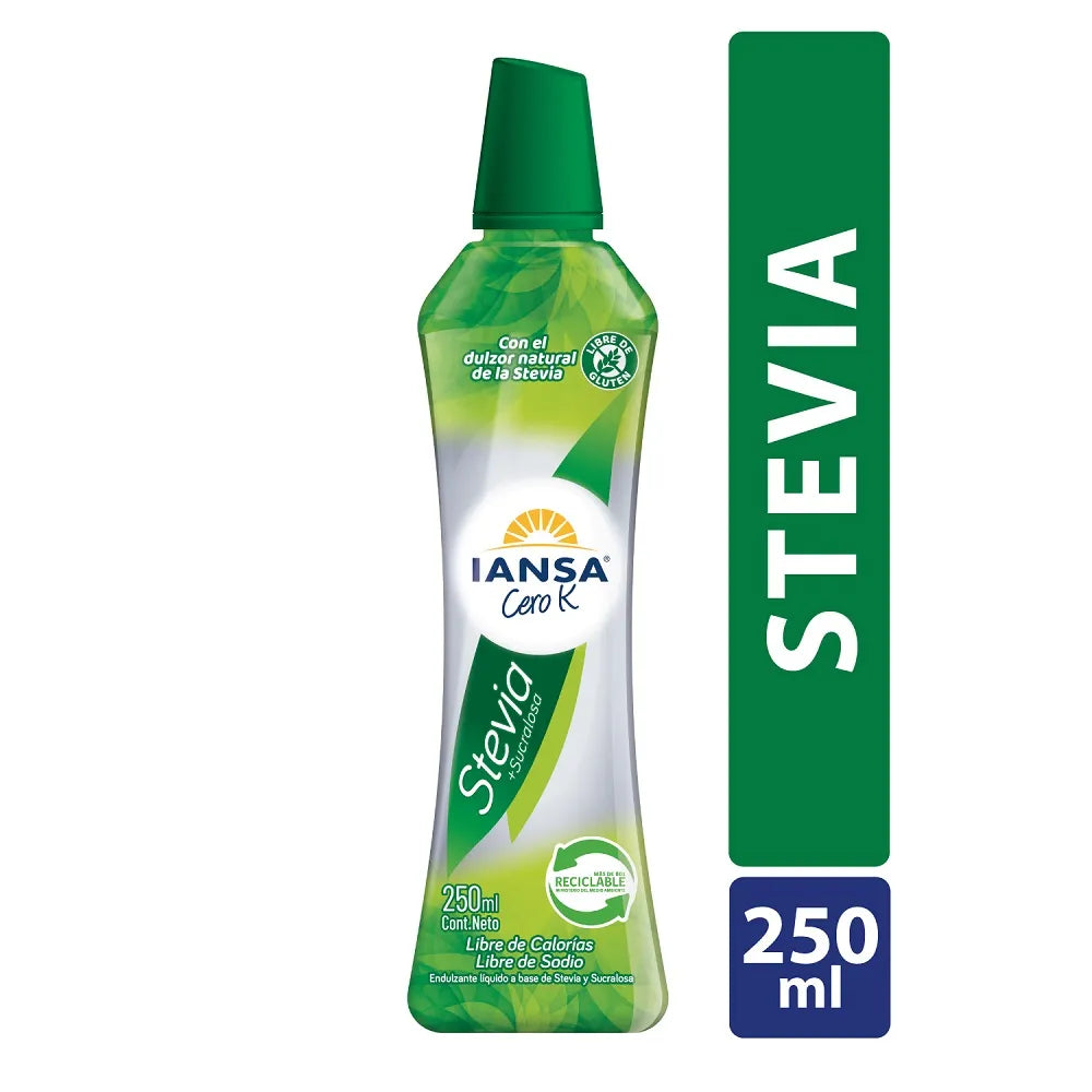 Endulzante Líquido Iansa Cero K Stevia Sucralosa 250 ml