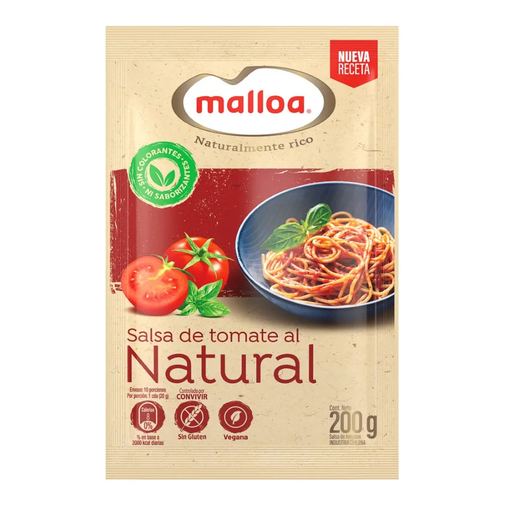 Salsa de Tomate Malloa Natural 200g