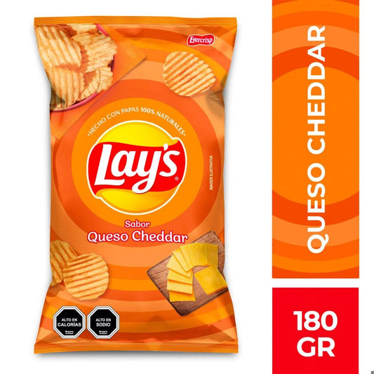 Papas Lays Queso Cheddar 180g