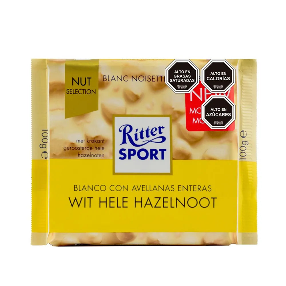 Chocolate Ritter Sport Blanco con Avellanas 100g