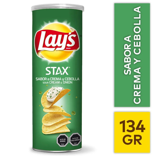 Papas Lays Crema y Cebolla Stax 134g