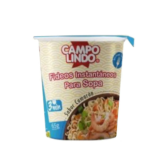 Fideos instantáneos para sopa Campo Lindo camarón 65g