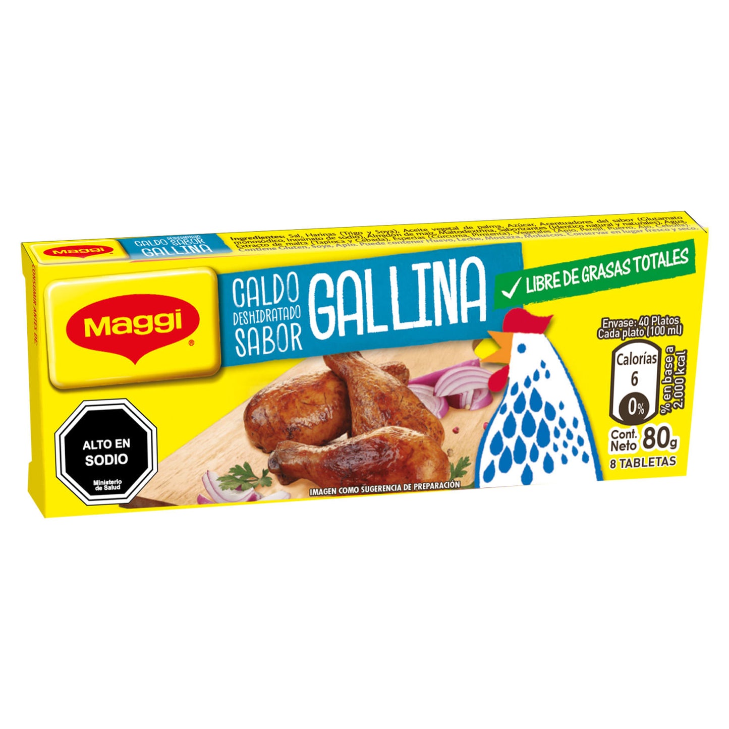 Caldo Sabor Gallina 8 Tabletas Maggi 80g