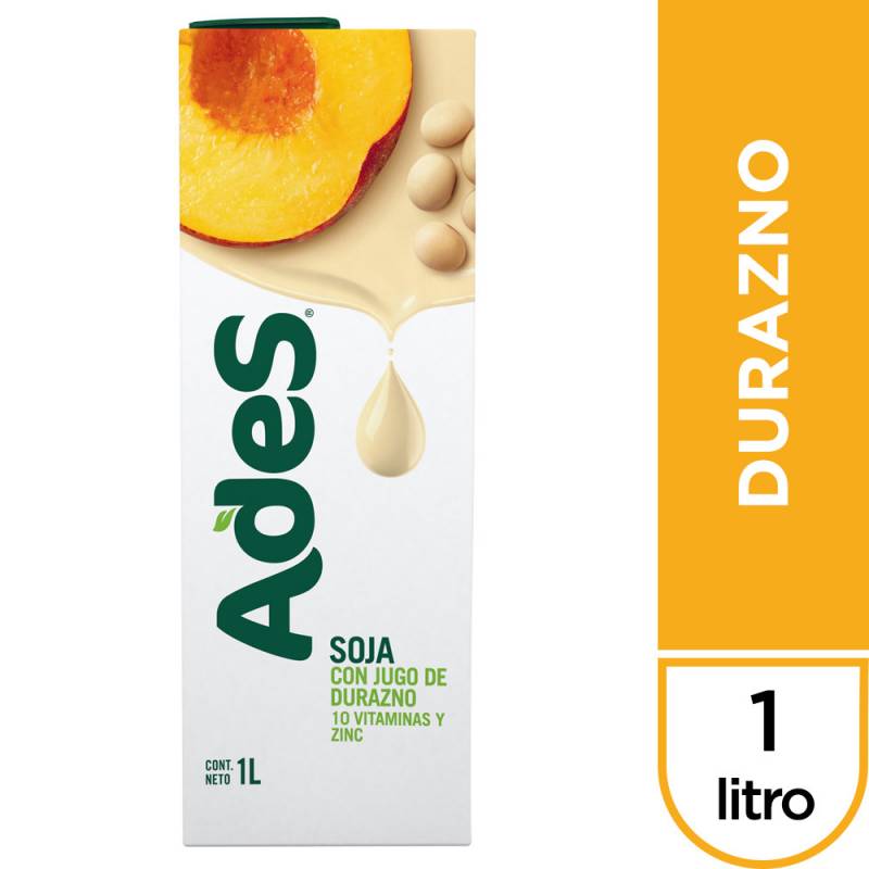 Jugo de Soja Durazno Ades 1L