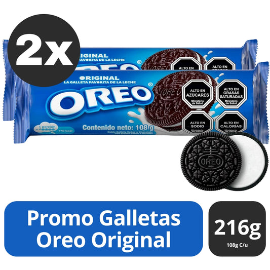 Promo 2X Galletas Oreo Original 216 g