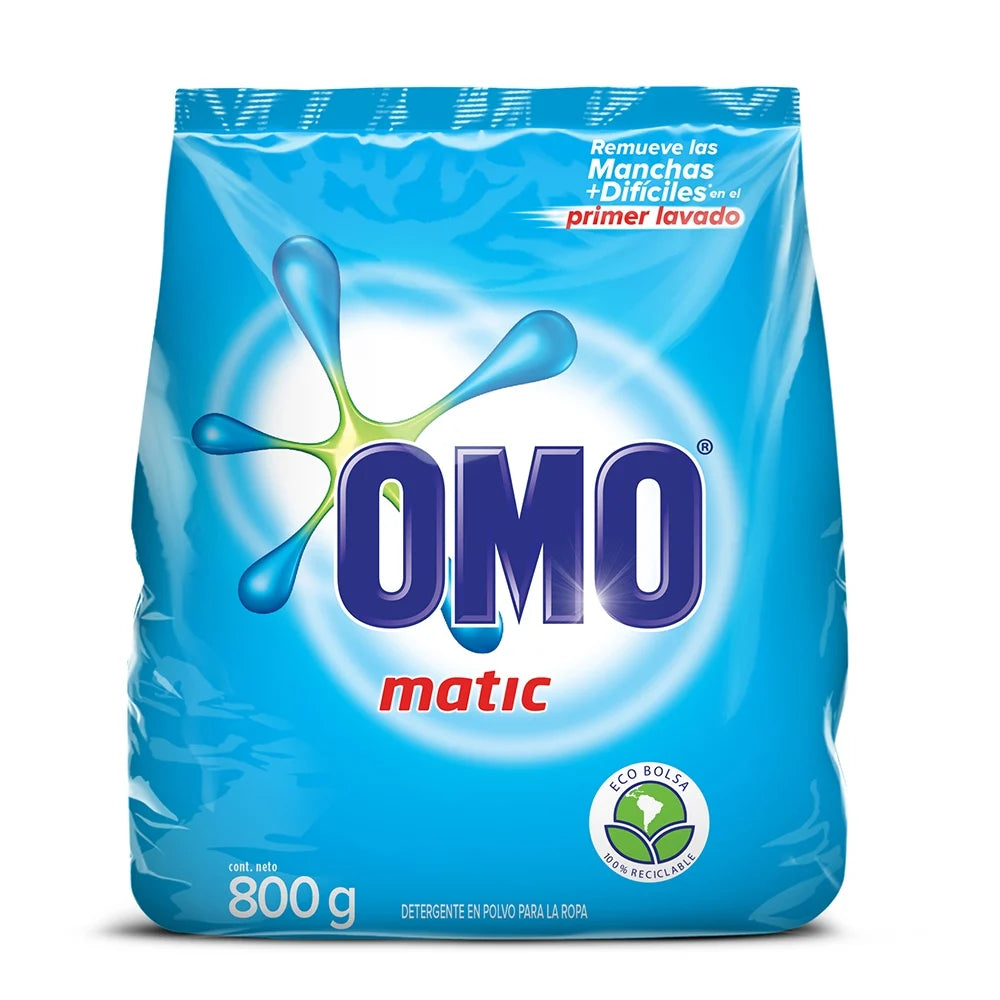 Jabón en Polvo Omo Matic 800 Gr