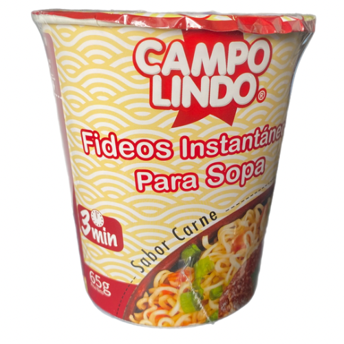 Fideos instantáneos para sopa Campo Lindo carne 65g