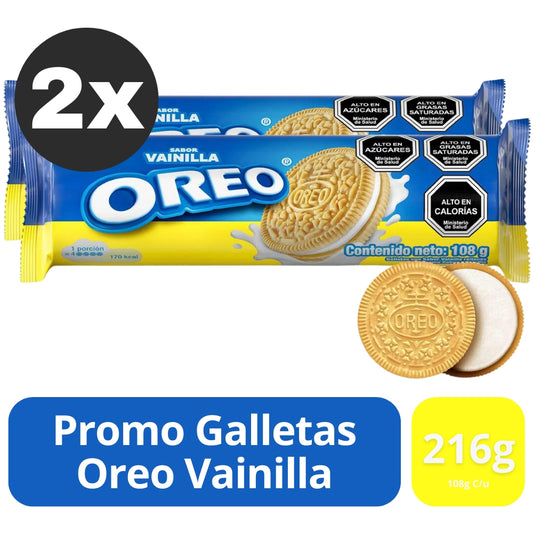 Promo 2X Galletas Oreo Vainilla 216 g