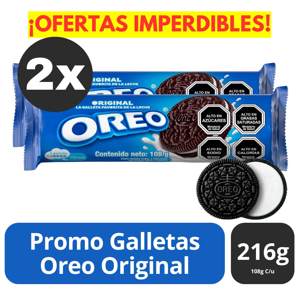 Promo 2X Galletas Oreo Original 216 g