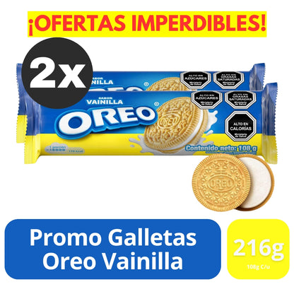 Promo 2X Galletas Oreo Vainilla 216 g