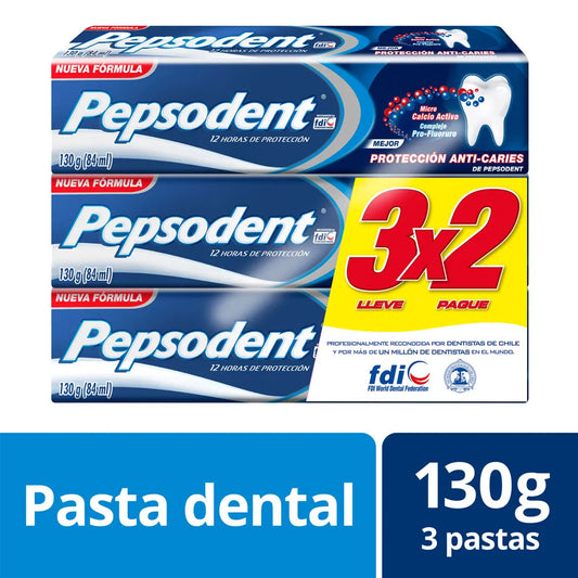 Pasta Dental Pepsodent Anti-Caries Pack 3un 390g