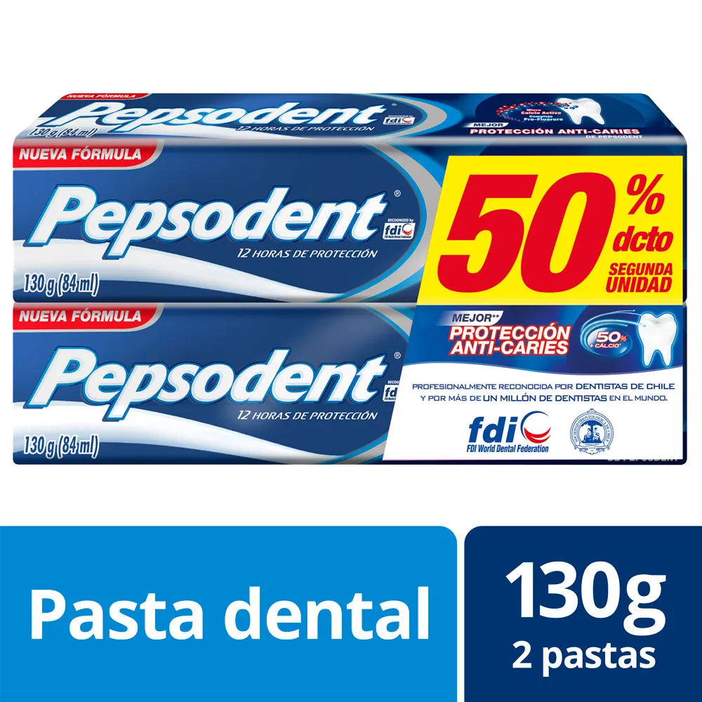 Pasta De Dientes Pepsodent Proteccion Anticaries 130g 2un