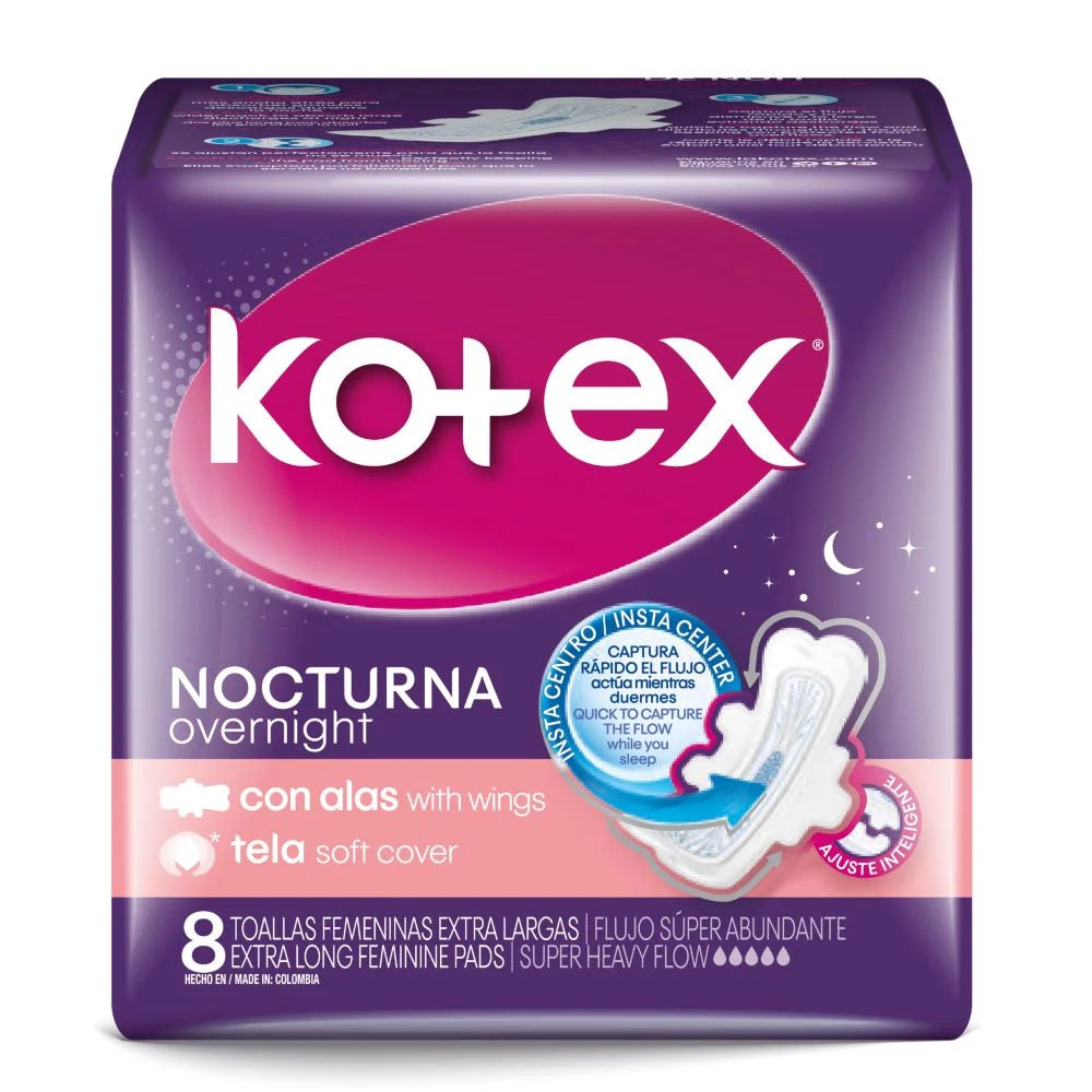 Kotex Nocturna Overnight Alas 8 U