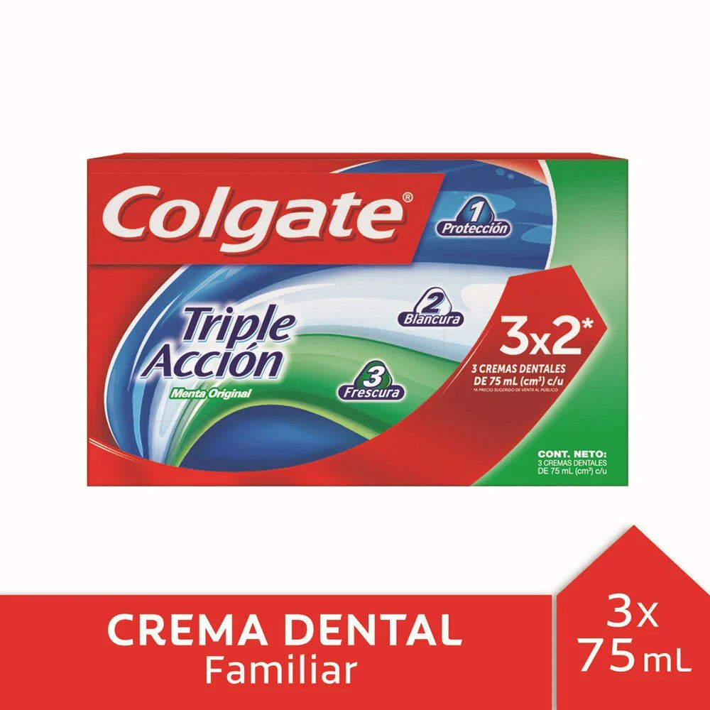 Pasta Dental Colgate Triple Accion Pack 3un 225g