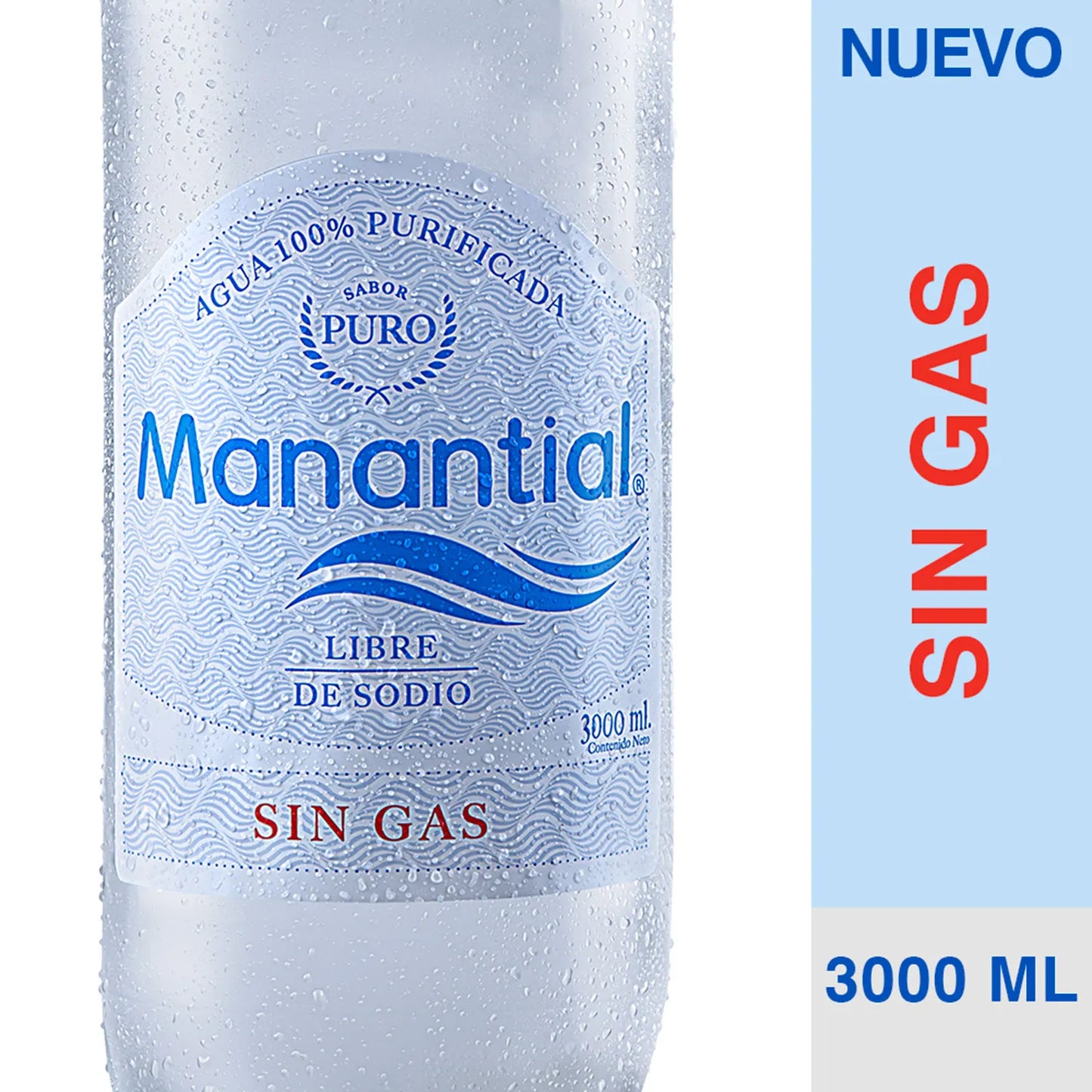 Agua Manantial Sin Gas 3 Lt