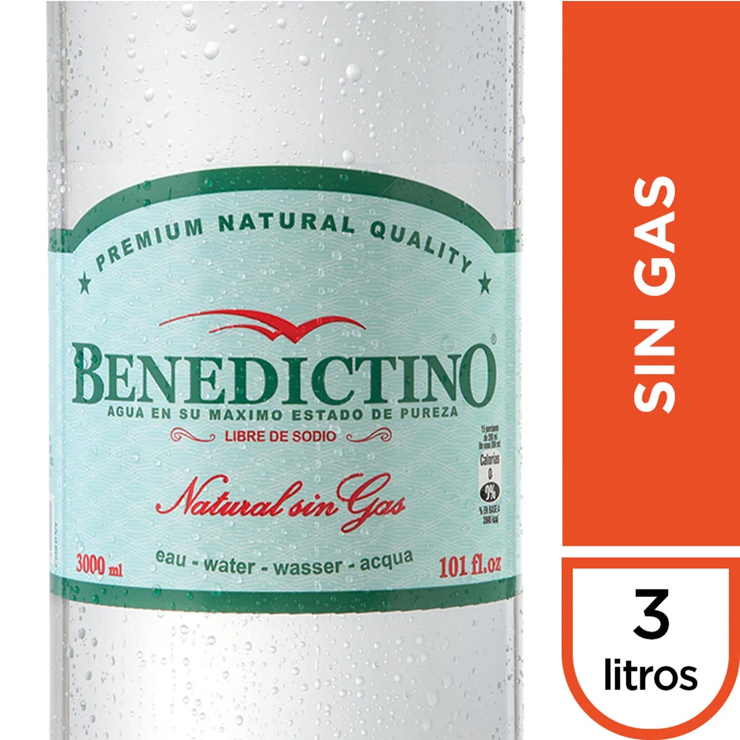 BENEDICTINO SIN GAS 3 LTR