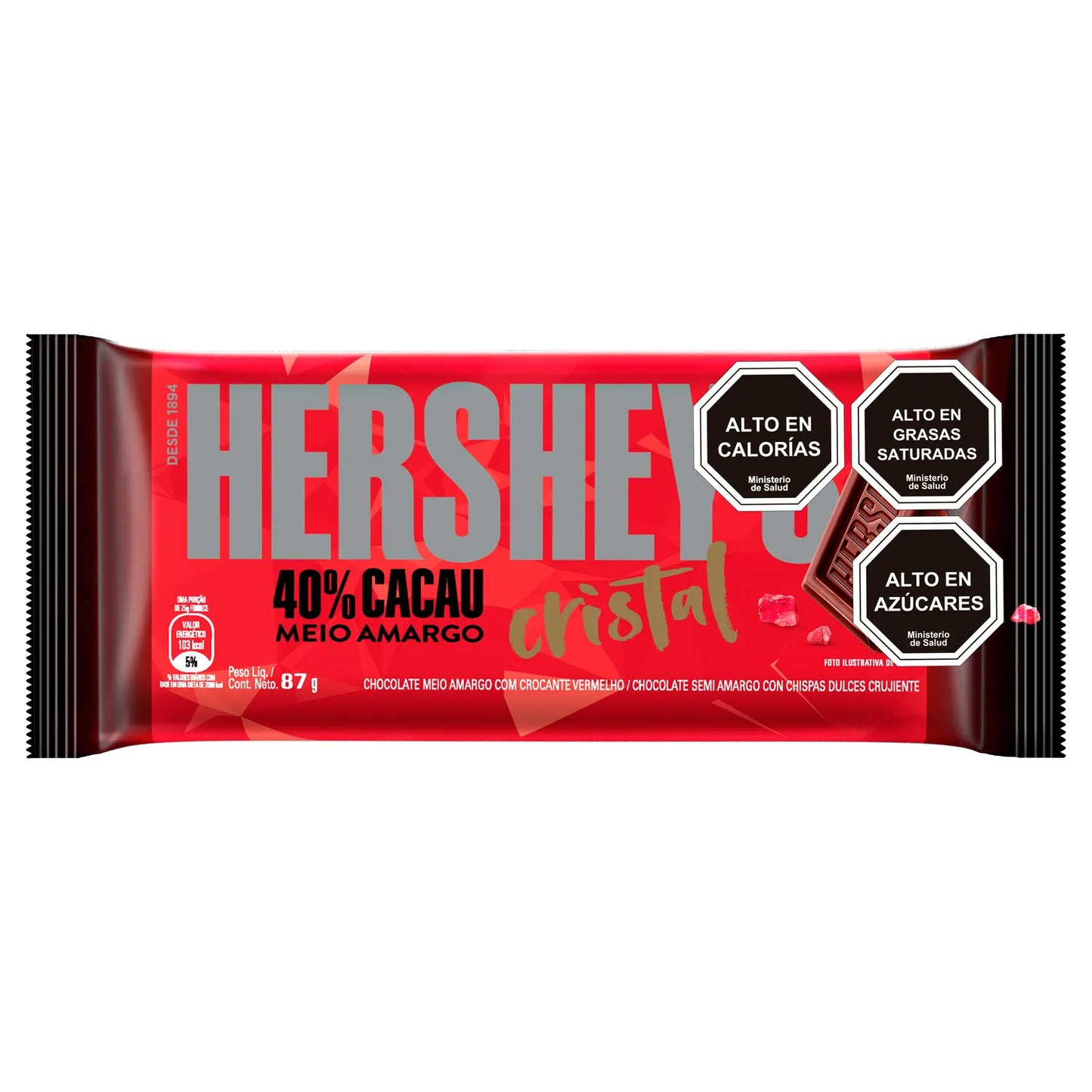 Chocolate Hersheys Cristal 40% Cacao 87g