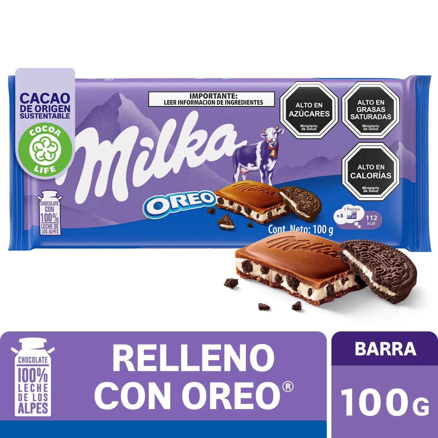 Chocolate Milka Relleno con Oreo 100g