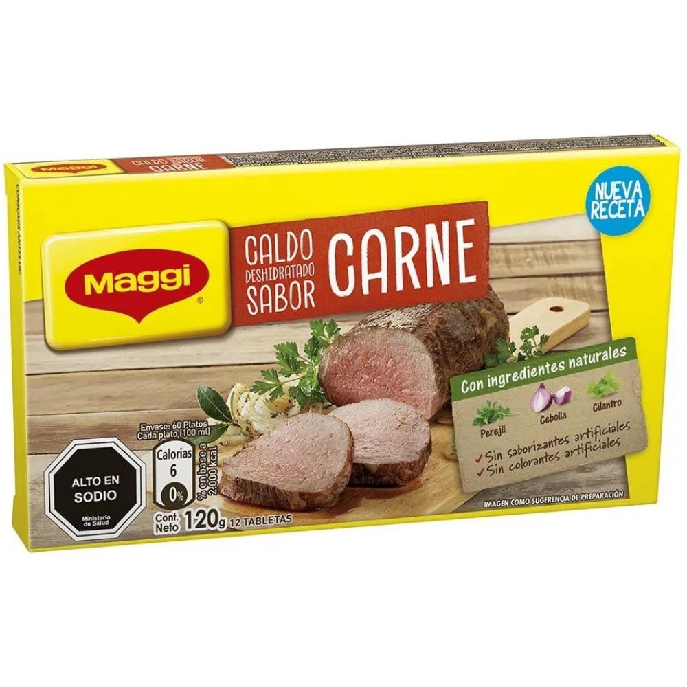 Caldo Sabor Carne 12 Tabletas Maggi 120G