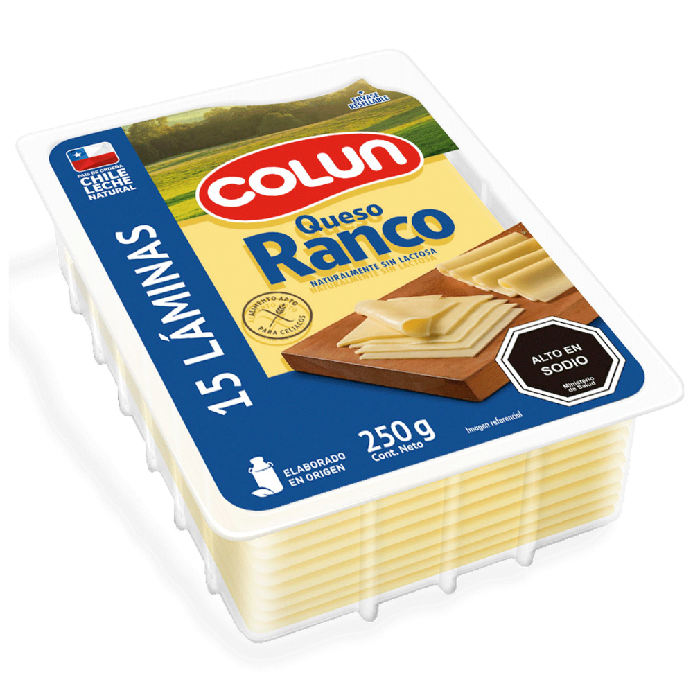 Queso Ranco Laminado Colun 250 g