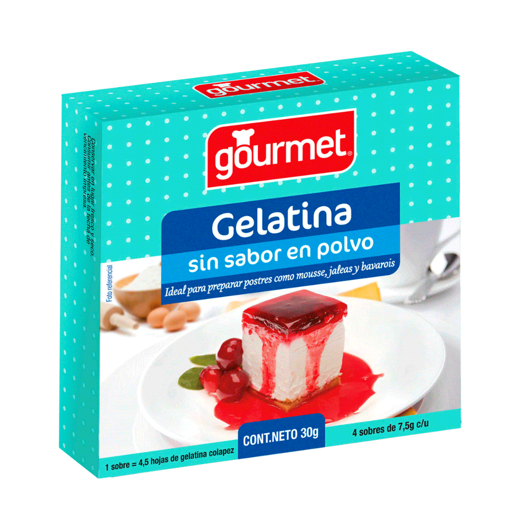 Gelatina sin Sabor Polvo Gourmet 30g