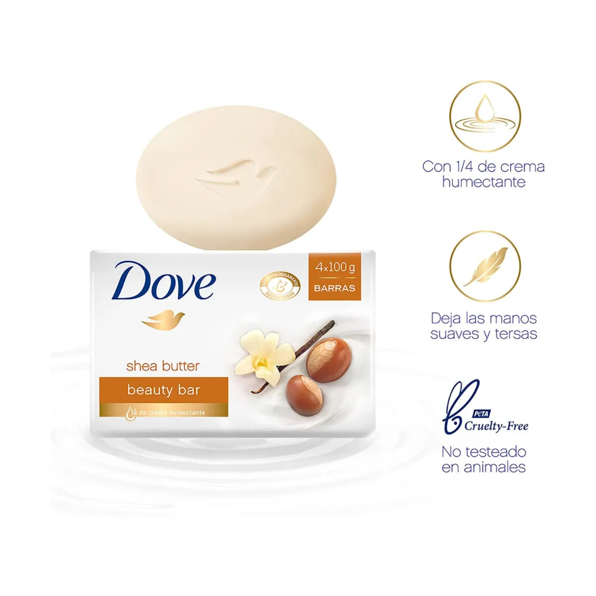 Jabon Barra Dove Karite Vainilla 100g