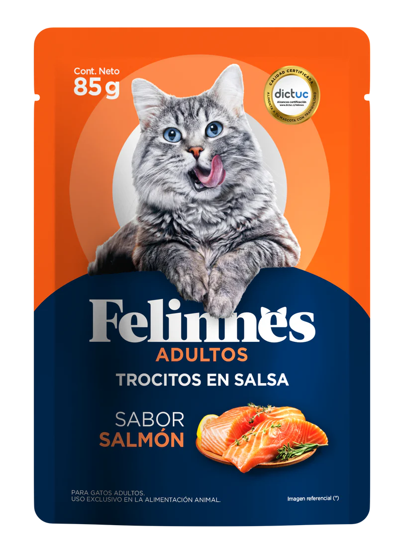 Trocitos en Salsa Adulto Salmon Felinnes 85g