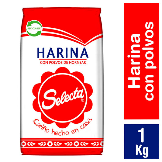 Harina Selecta Con Polvos de Hornear 1 Kg