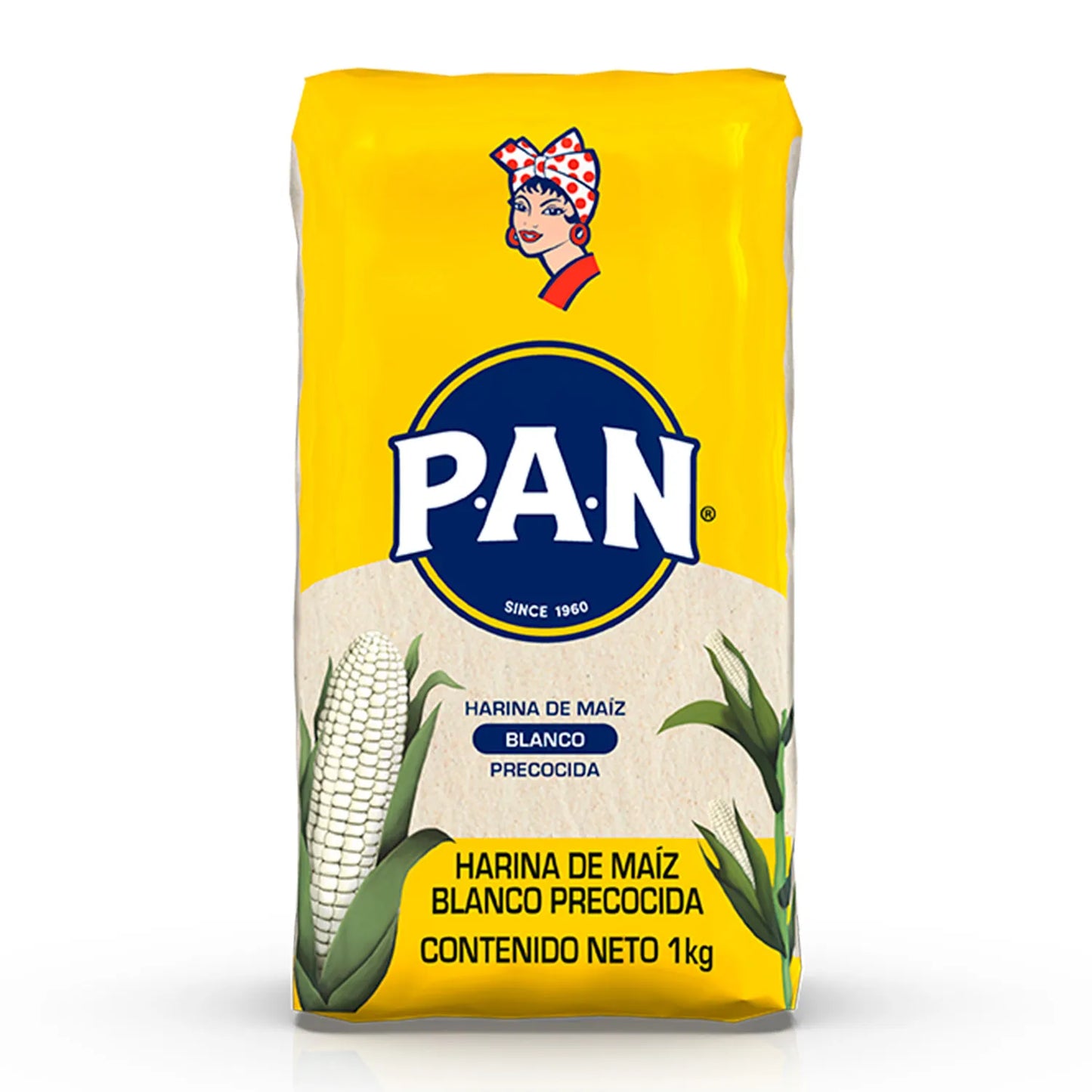 Harina de Maíz Blanco Precocida Pan 1 Kg