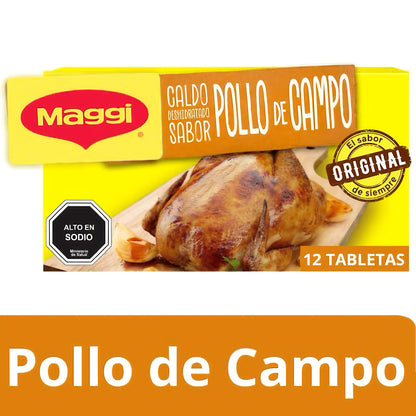 Caldo Sabor Pollo de Campo 12 Tabletas Maggi 120g