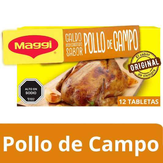 Caldo Sabor Pollo de Campo 12 Tabletas Maggi 120g