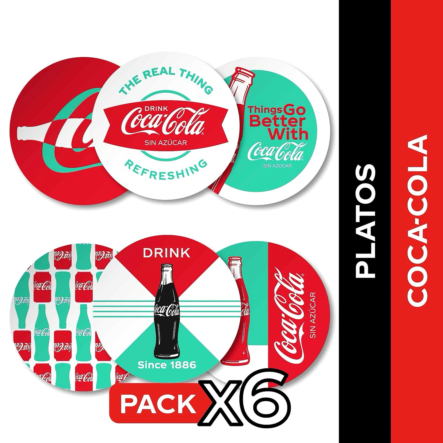 Platos Coca-Cola Vintage 6 Un