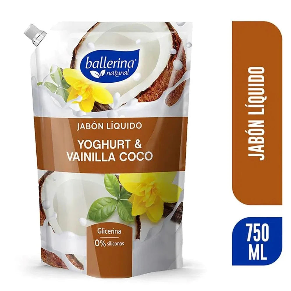 JABÓN LÍQUIDO YOGHURT & VAINILLA COCO BALLERINA 750ML