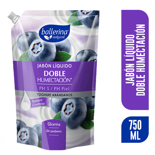 Jabón Líquido Ballerina Yoghurt y Arándanos 750 ml