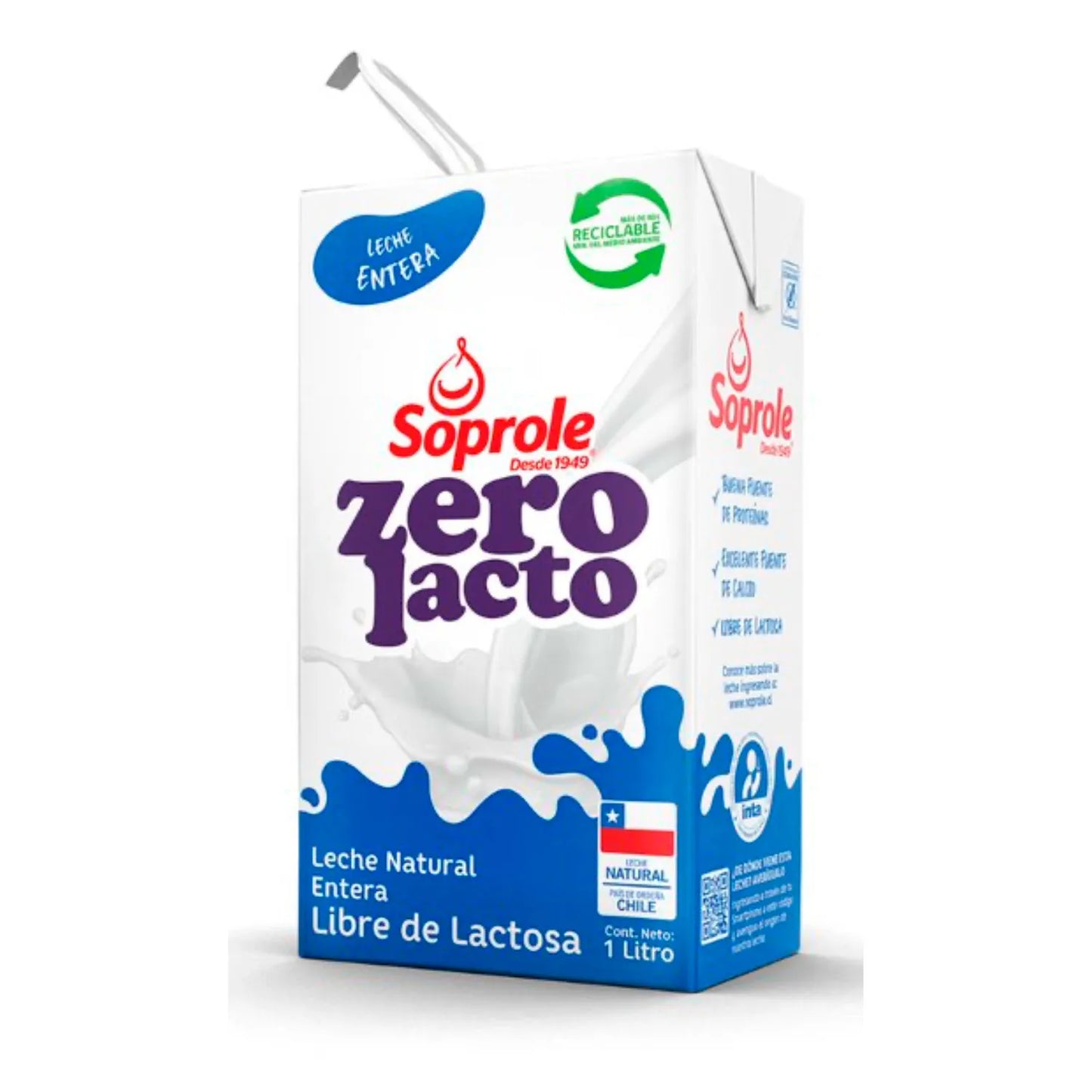 Leche Entera Zero Lacto Soprole 1Lt