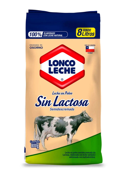 Leche en Polvo Sin Lactosa Lonco Leche 800g