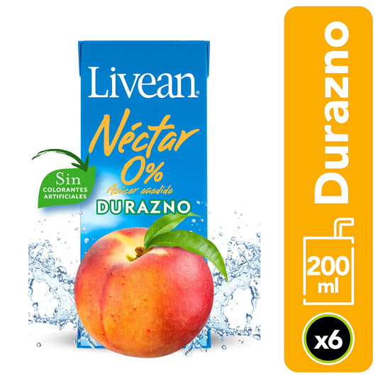 Néctar Durazno Livean 200ml X6