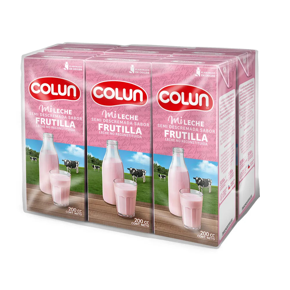 Leche Frutilla Colun 200ml x6