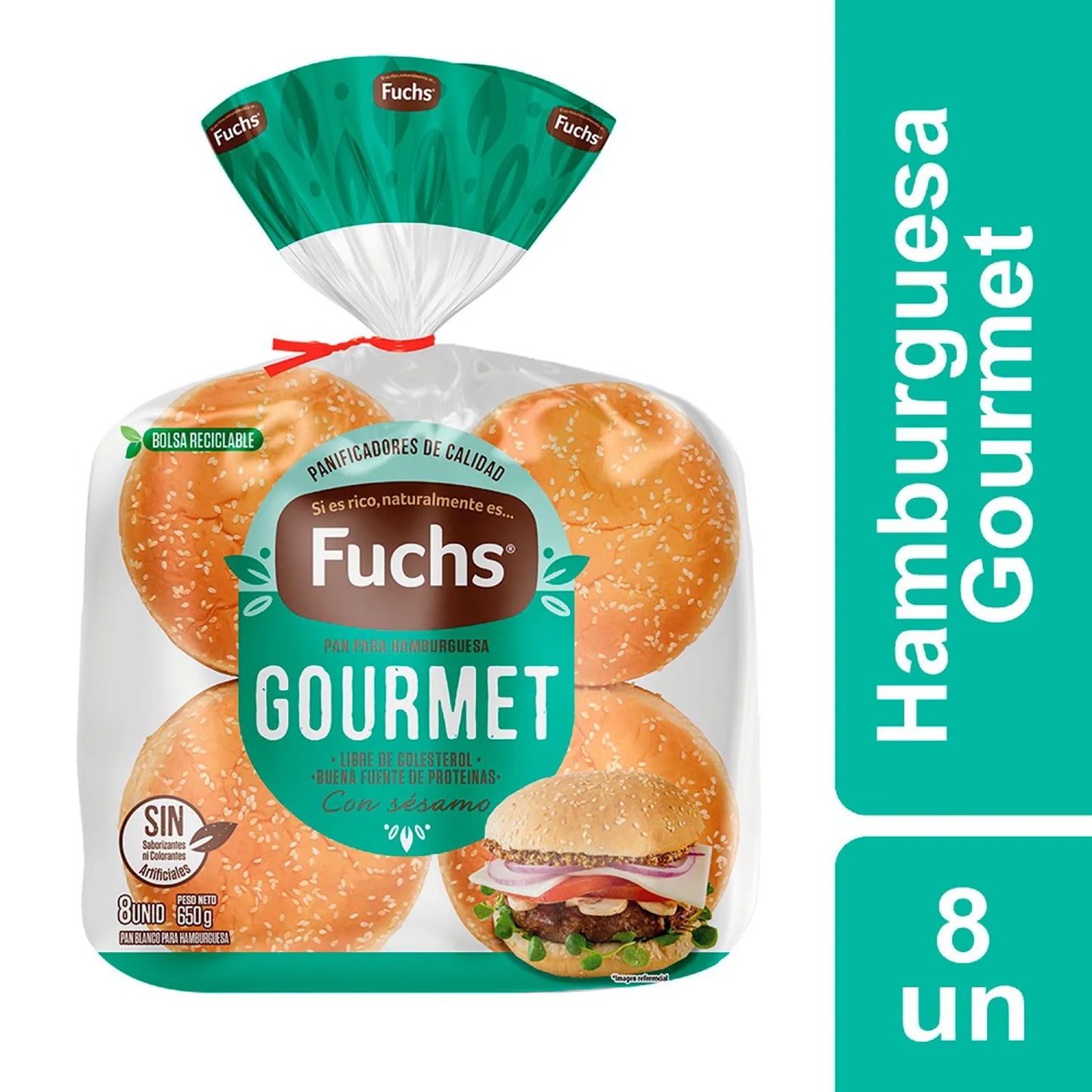 Pan de Hamburghesa Fuchs 8un 650g