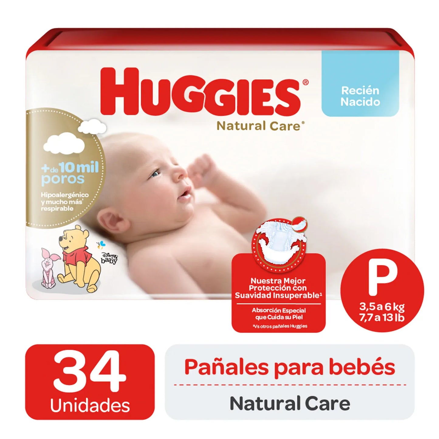 Huggies Natural Care Talla P 34 Un