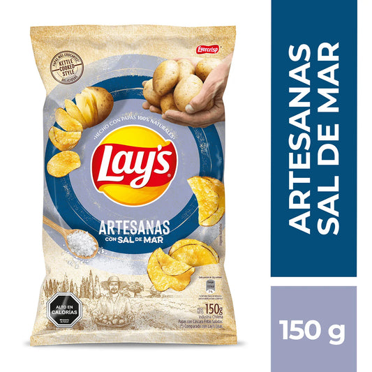 Papas Lays Artesanas Sal de Mar 150g