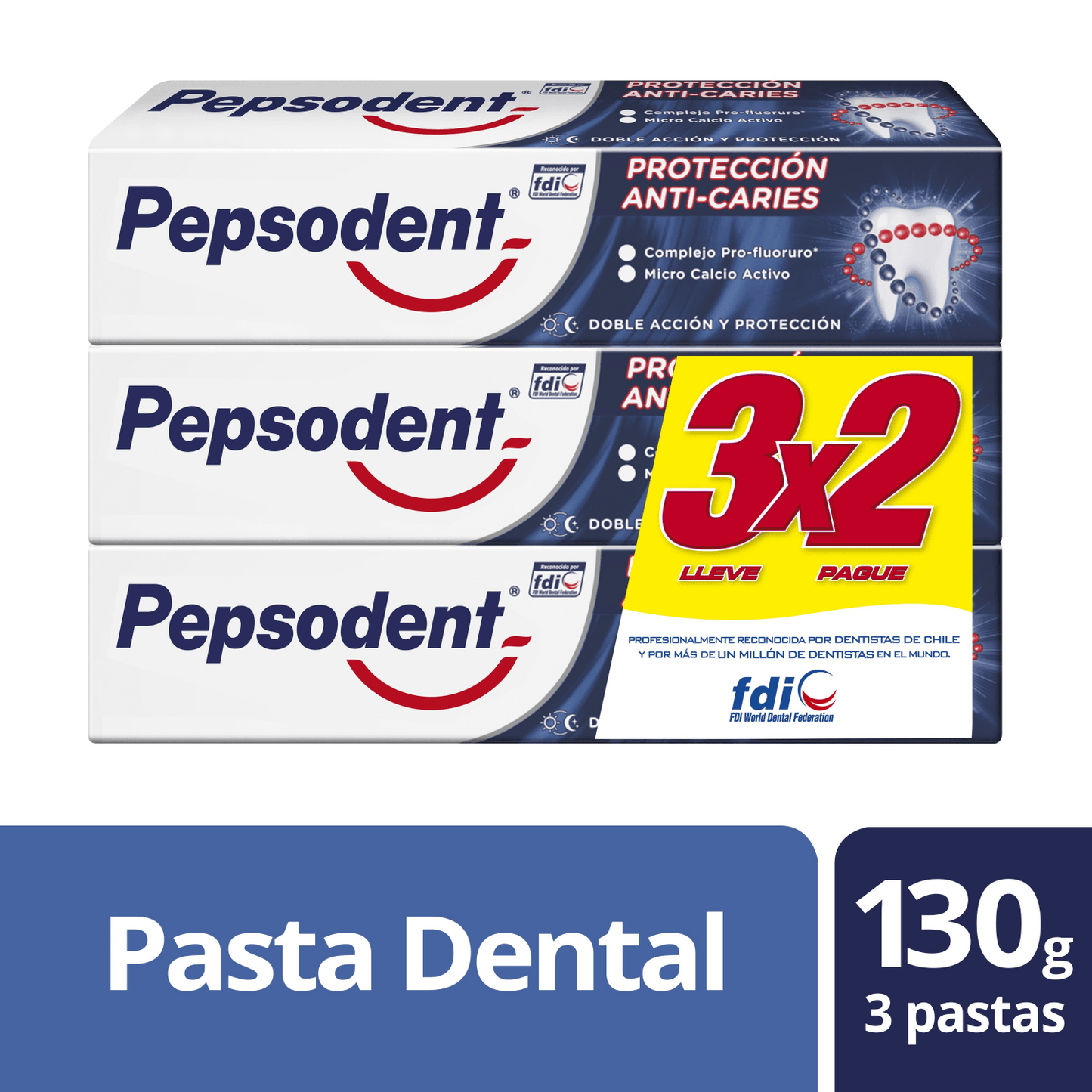 Pasta Dental Pepsodent Pack 3un 130g