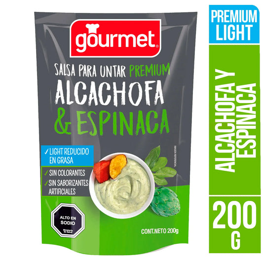 Salsa de Untar Alcachofa & Espinaca Gourmet 200gr