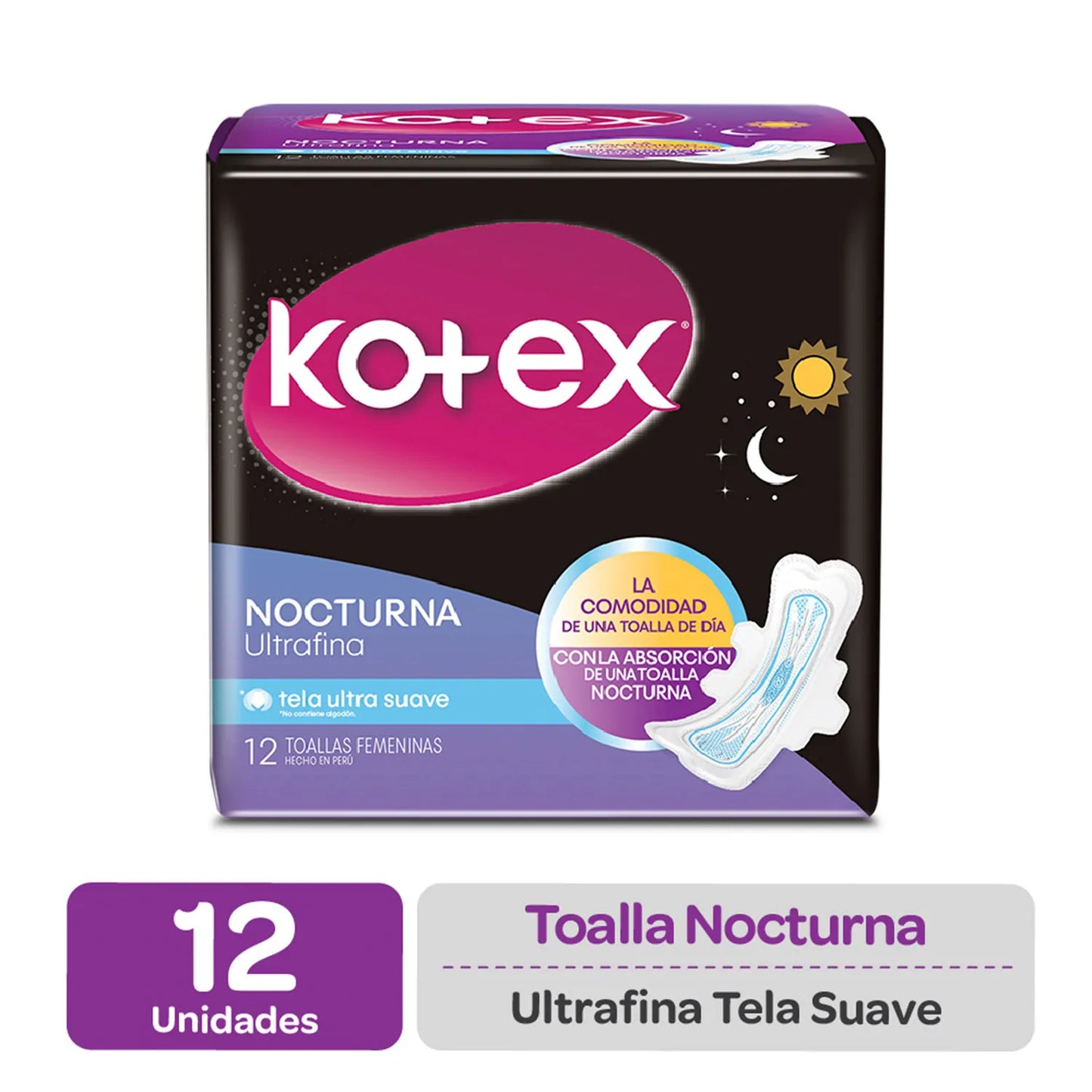 Toalla Higienica Kotex Nocturna 12un