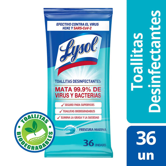 Toallas Desinfectantes Mata Virus Lysol 36un