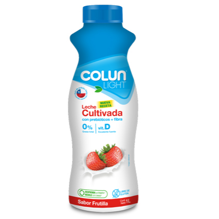 Leche Cultivada Frutilla Colun Light 1L