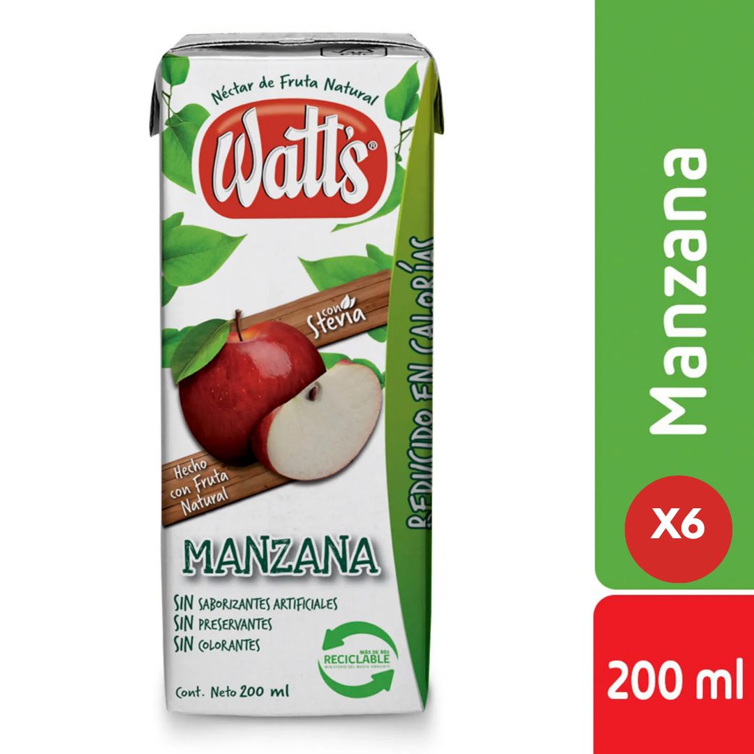 Nectar Manzana Watts 200ml 6un