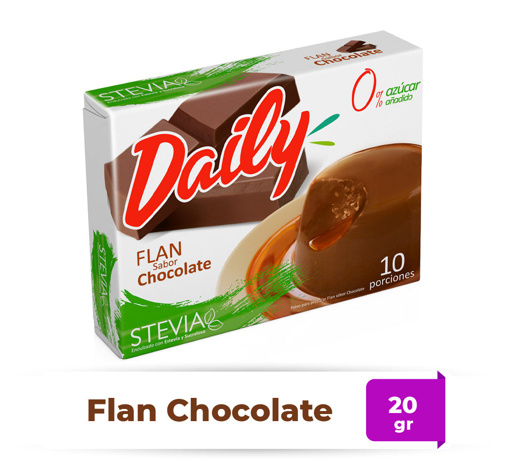 Flan Chocolate Daily Caja de 20g con 10 Porciones