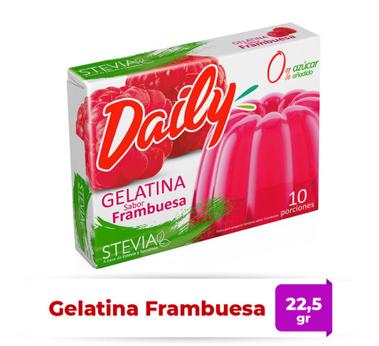 Gelatina Frambuesa Daily 10 Porciones 22g