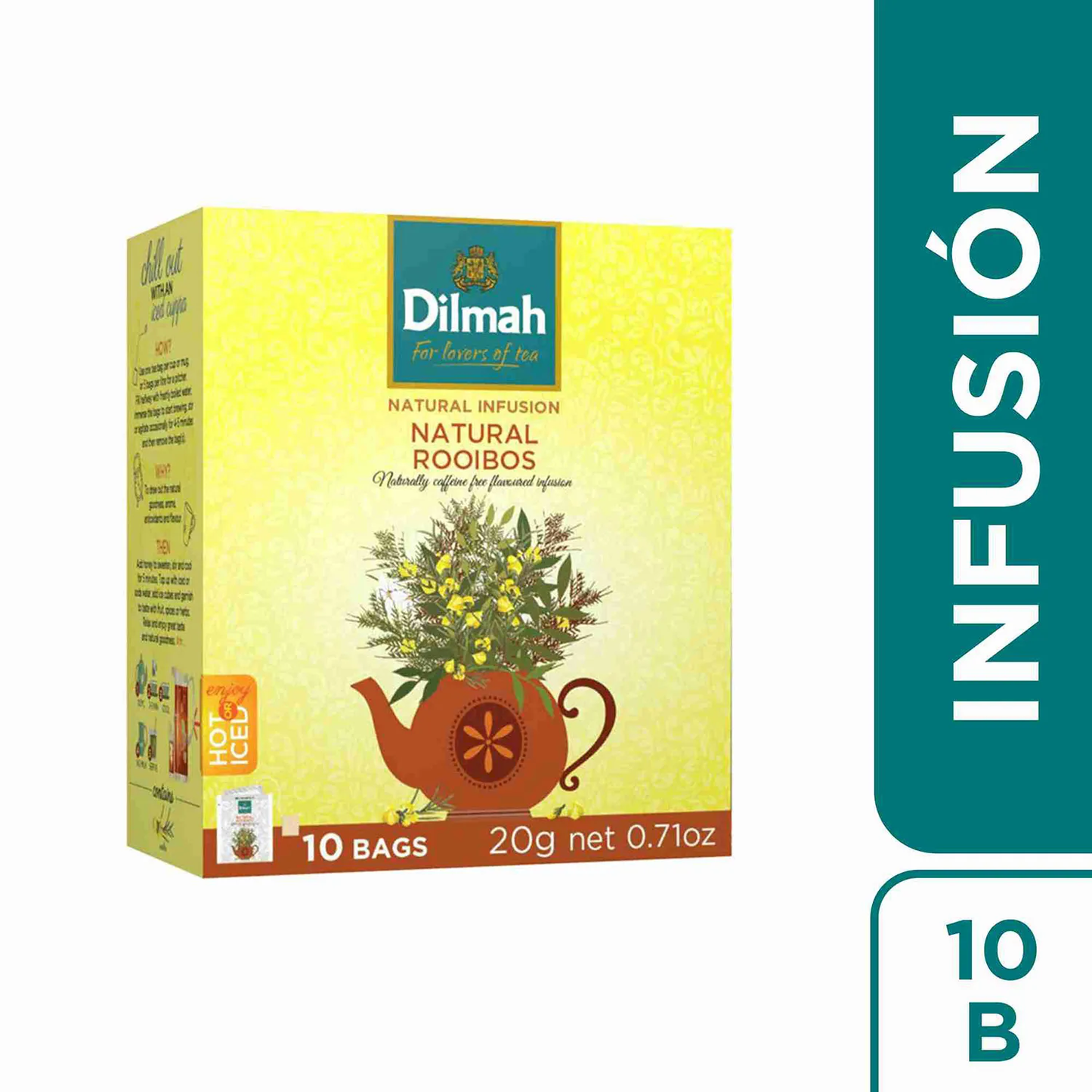 TÉ NATURAL ROOIBOS DILMAH 10 UN